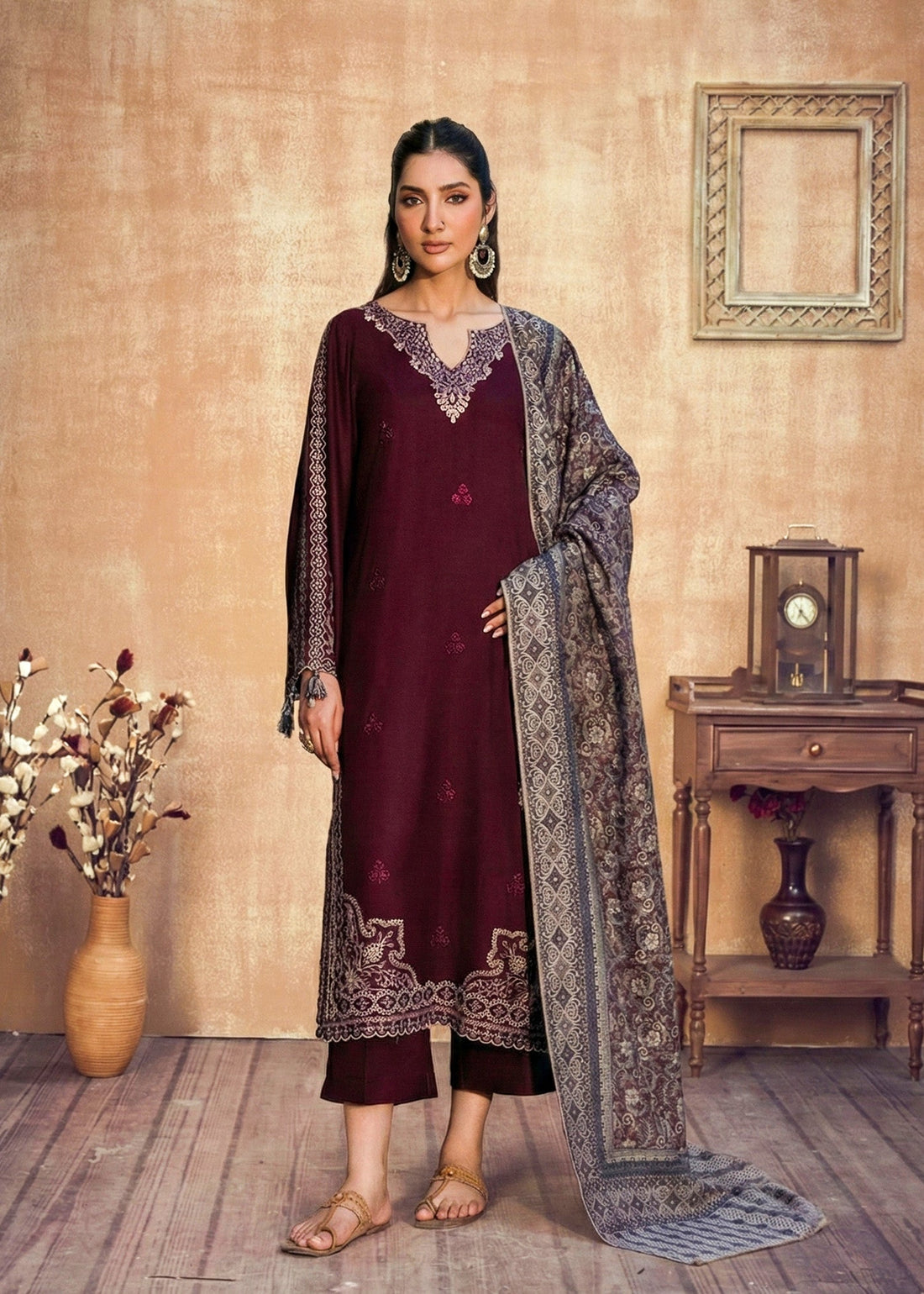 Mannat Embroiderd 3pc full look
