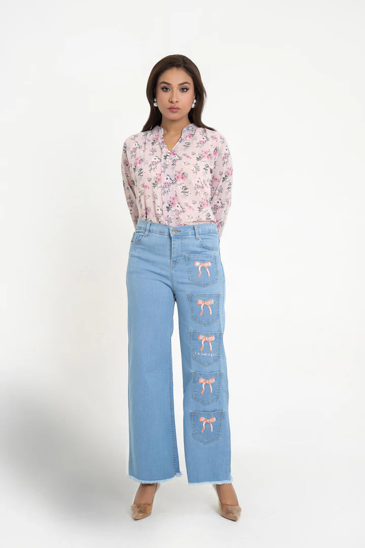 Ladies Bow jeans