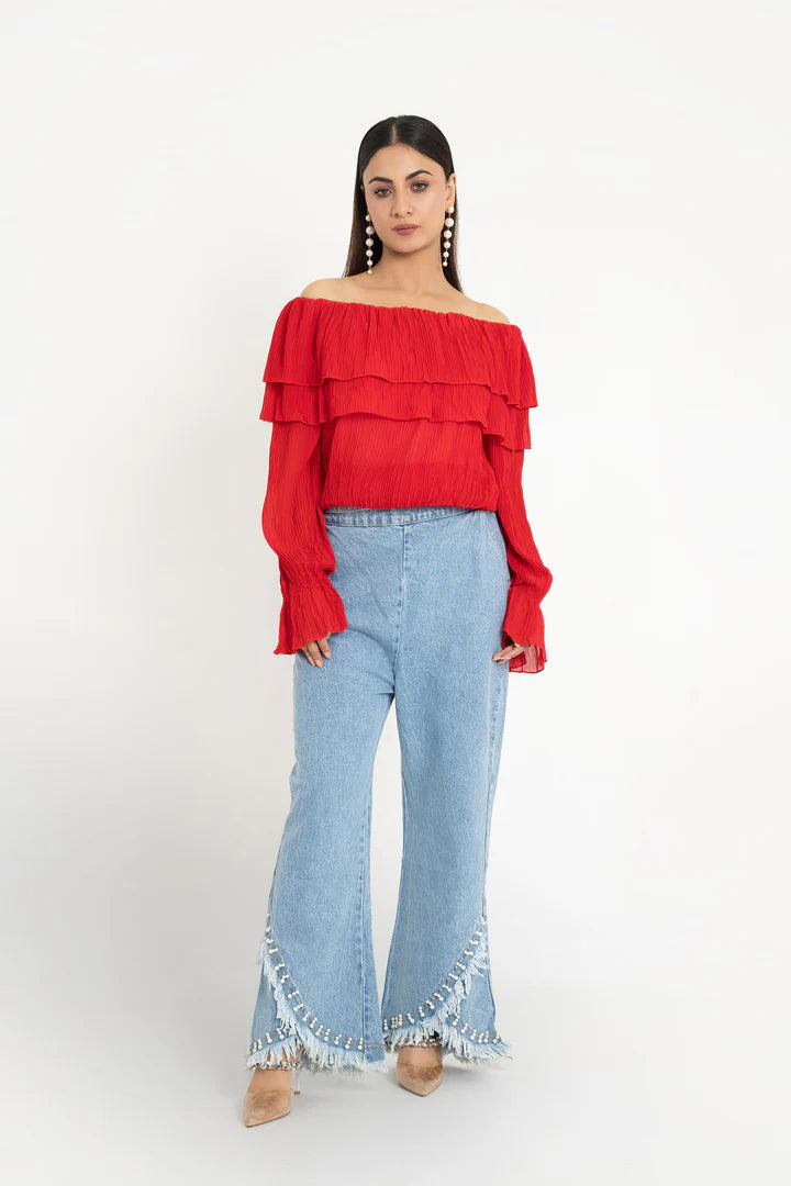 Ladies Pearl Trouser Elastic Waist