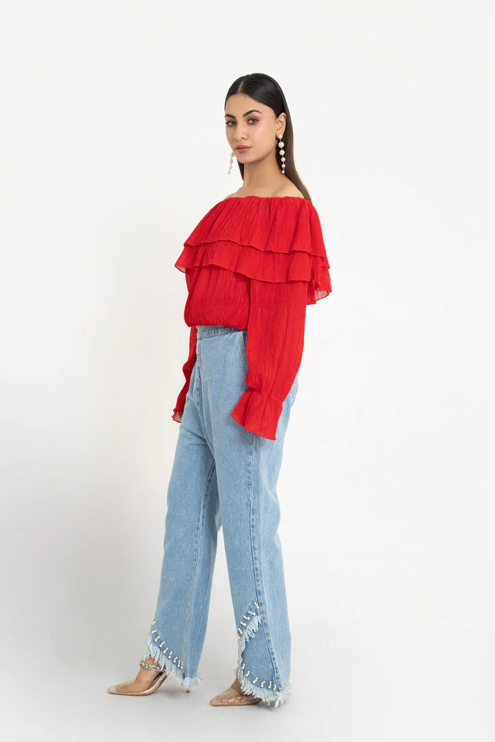 Ladies Pearl Trouser Elastic Waist