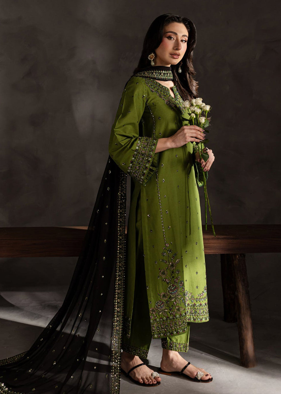 Ezzah 3pcs embroidered dress full view