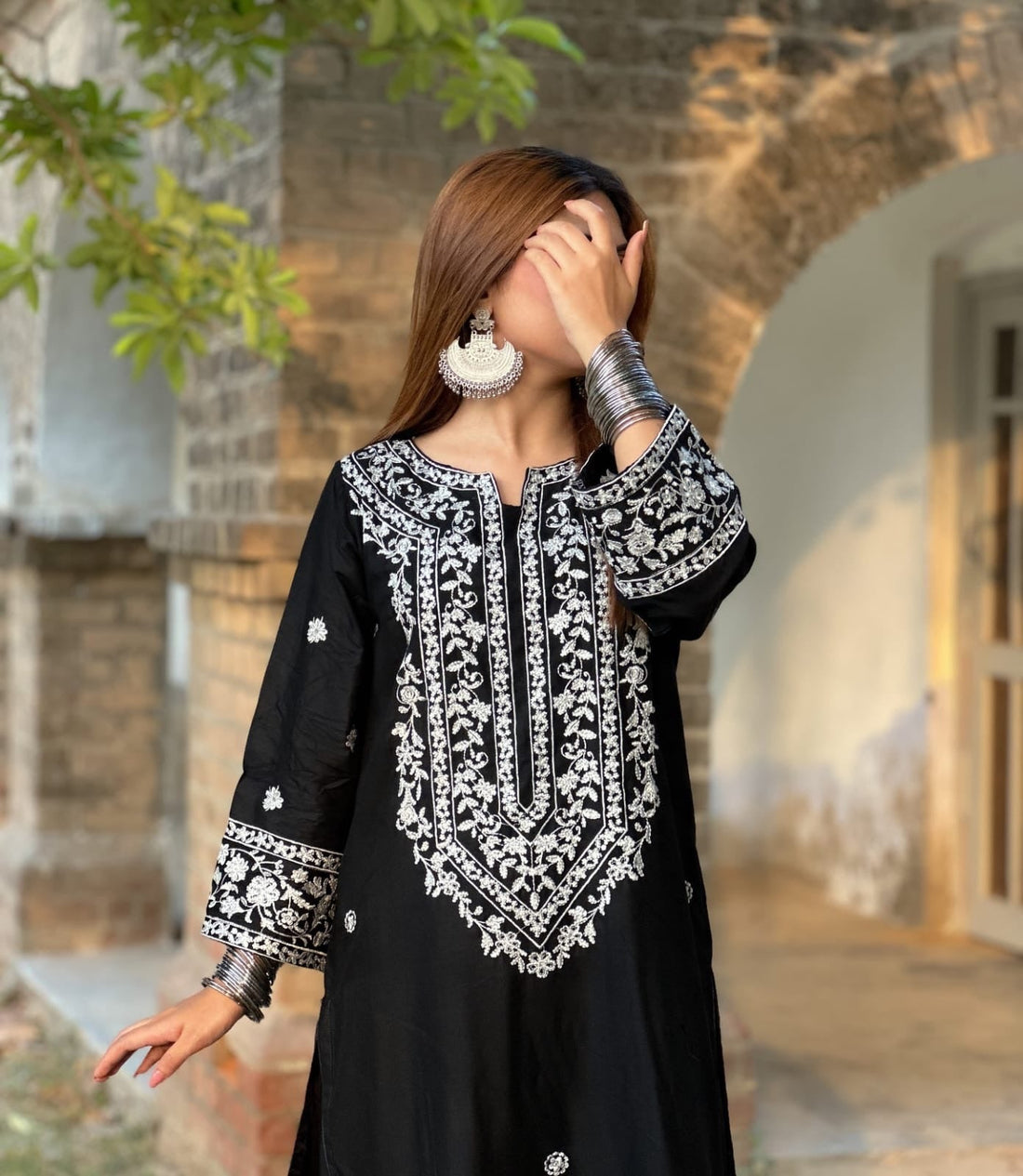 Erina Embroidered 2pc black full look