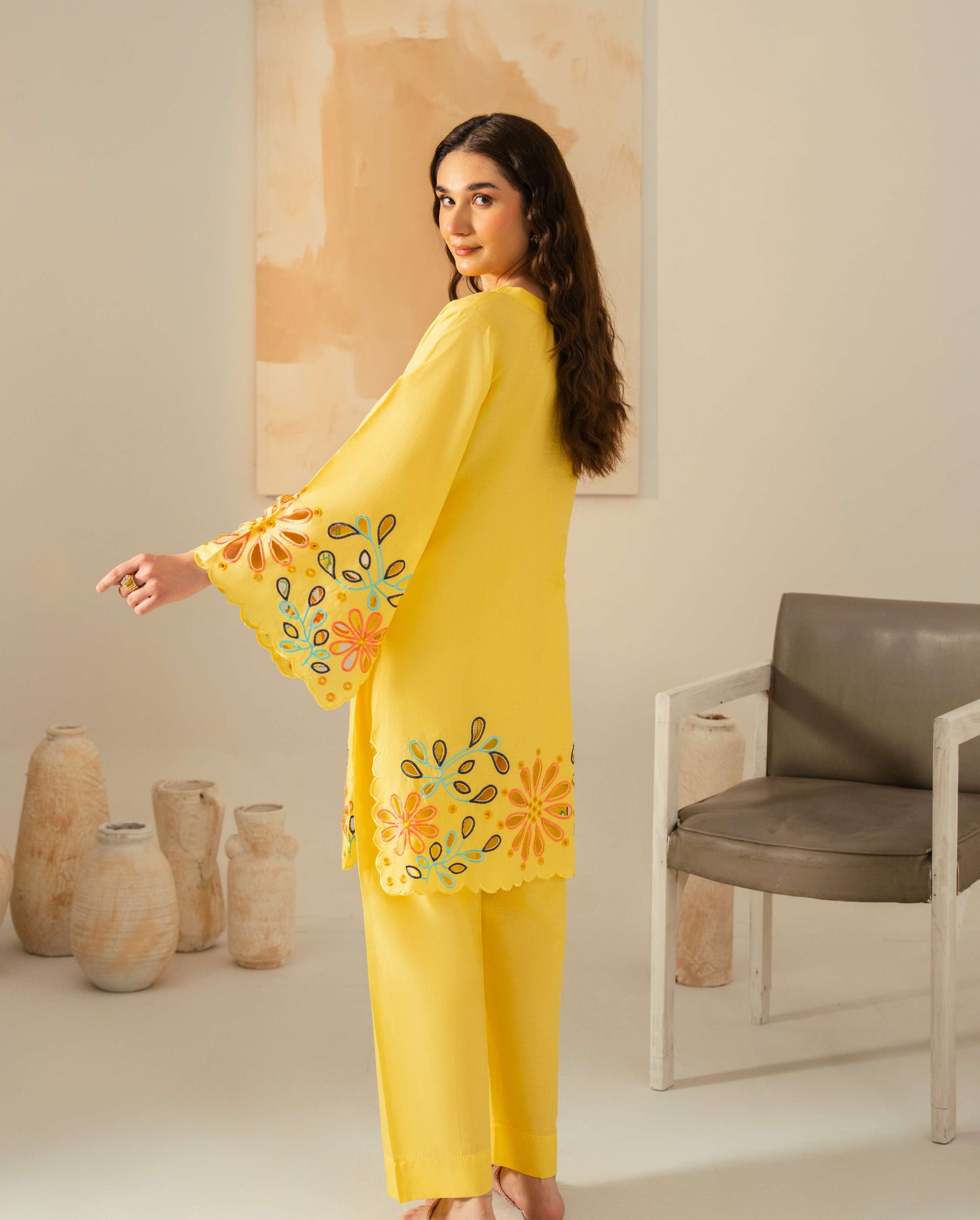 Grace Yellow 2PC back/side view