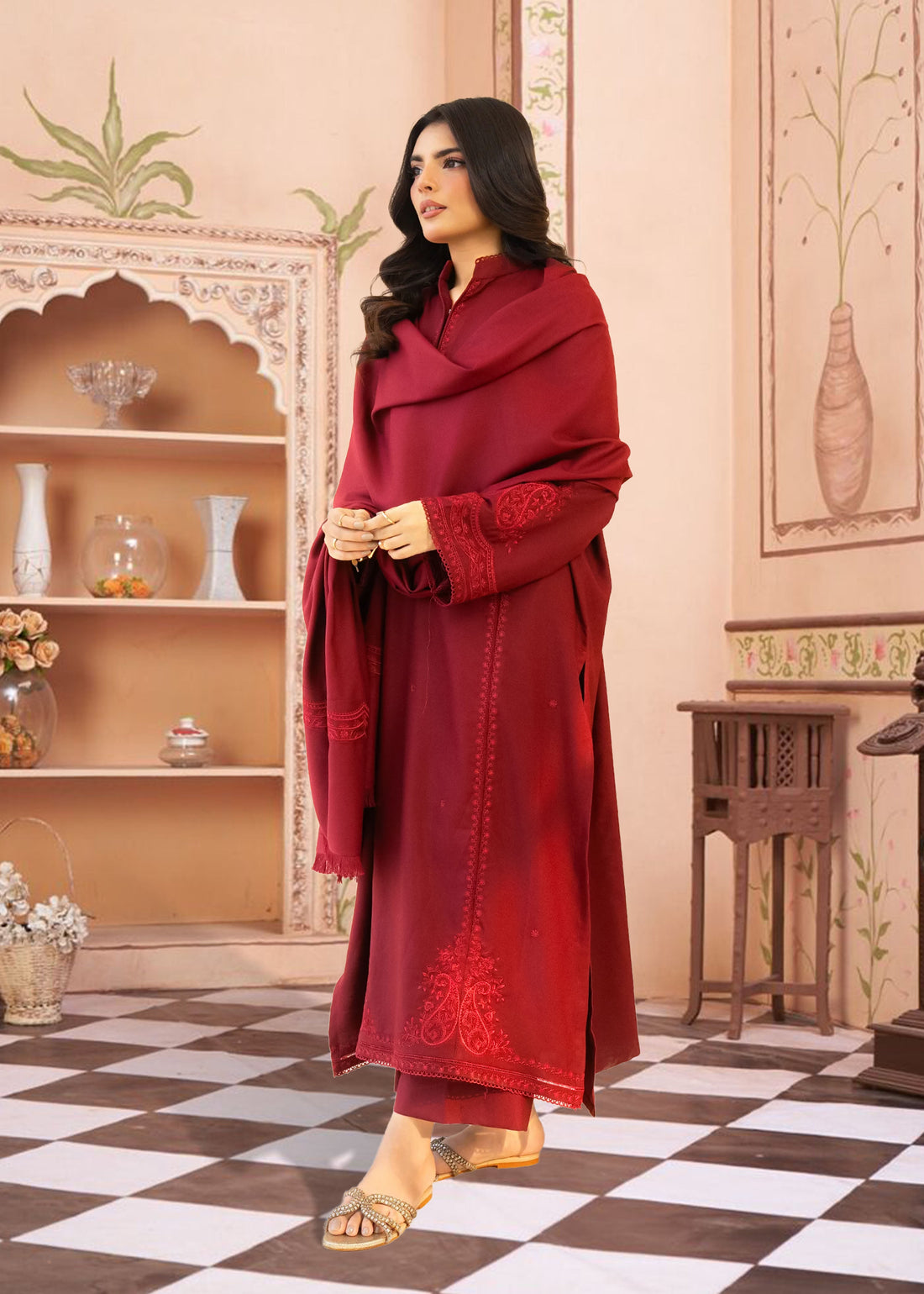 Mehroo Embroidered 3pcs full front view