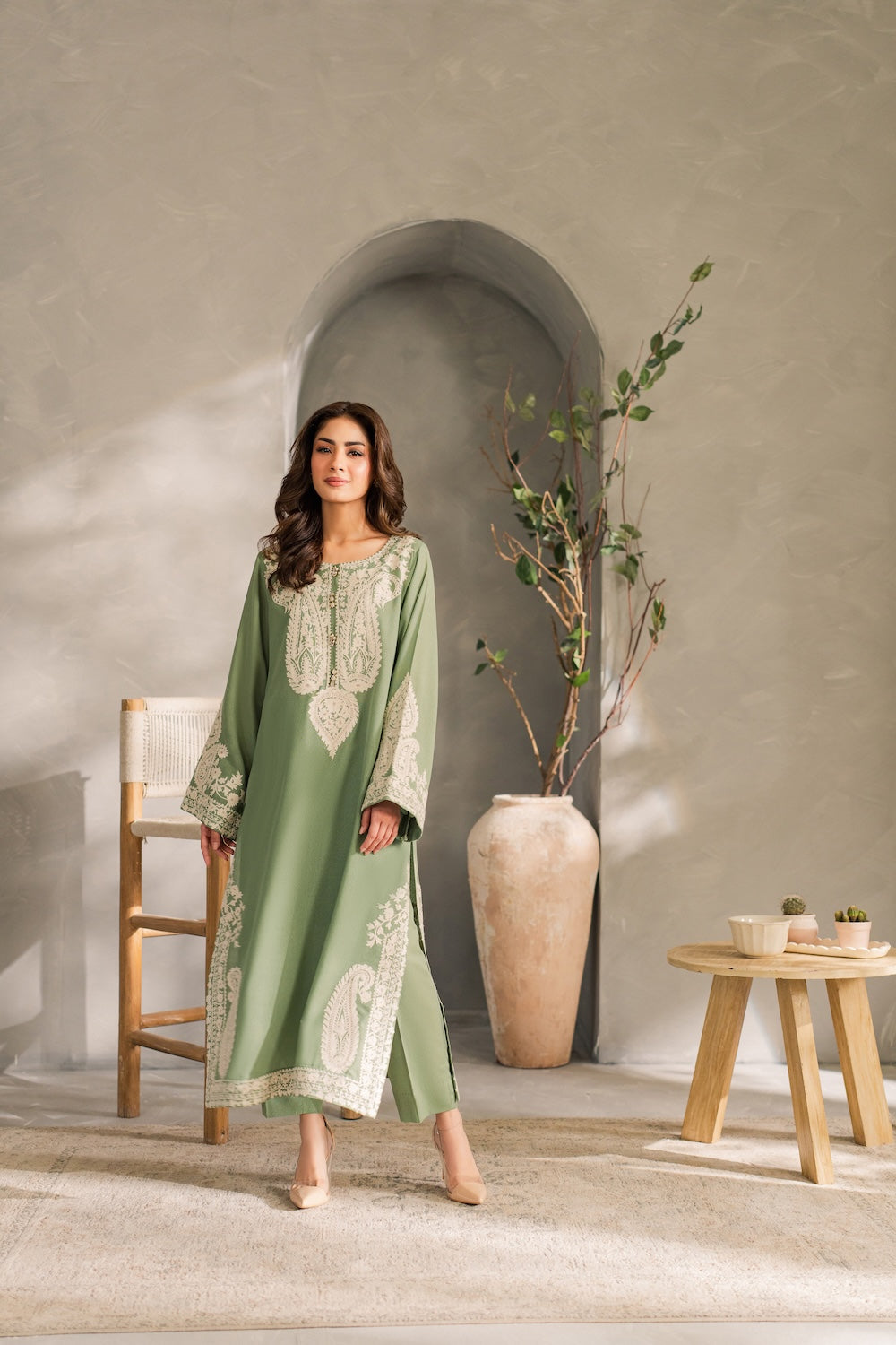 Aafreen embroidered 3pc full front view