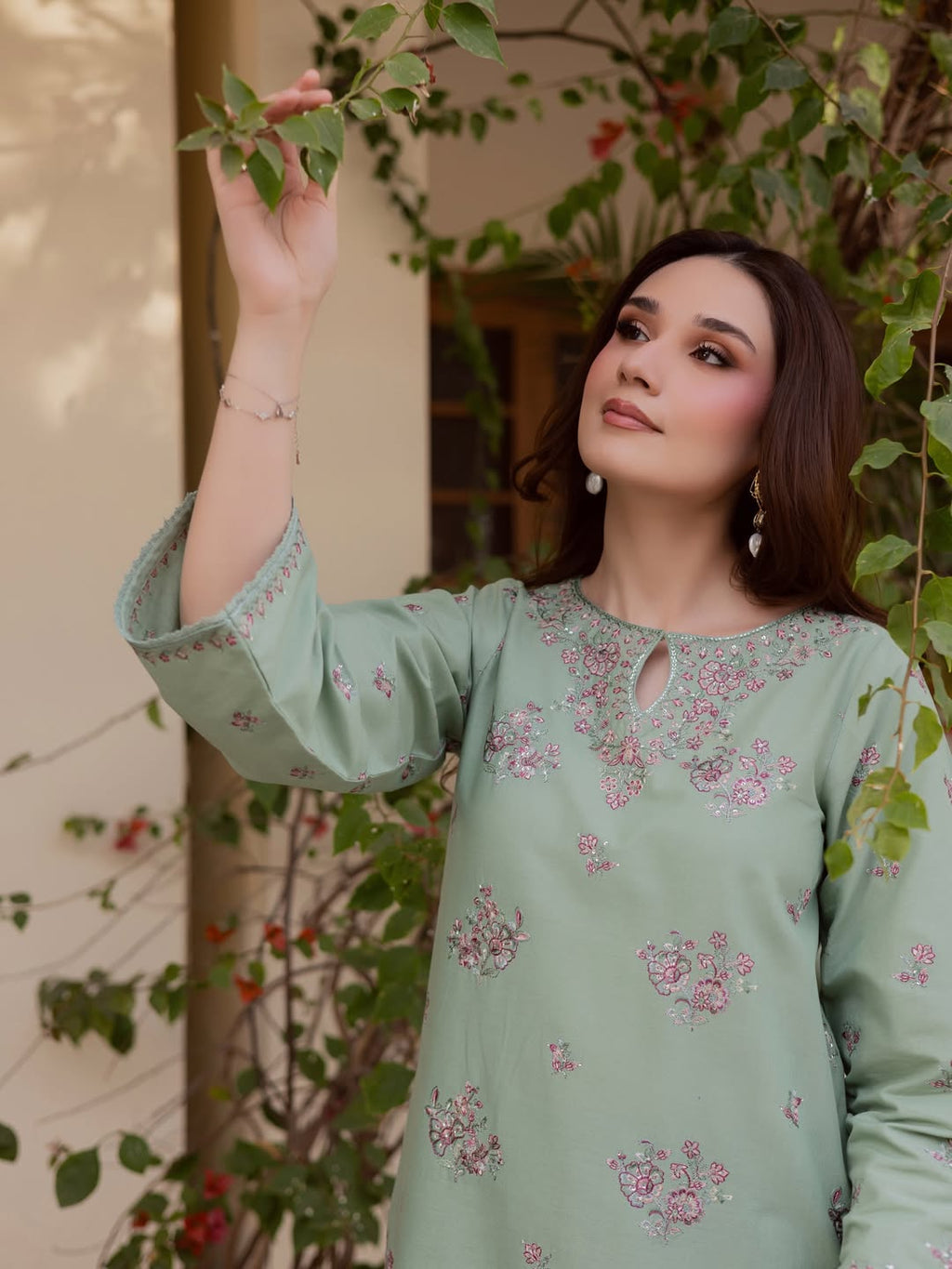 Sage Elara – Embroidered Lawn 2PC