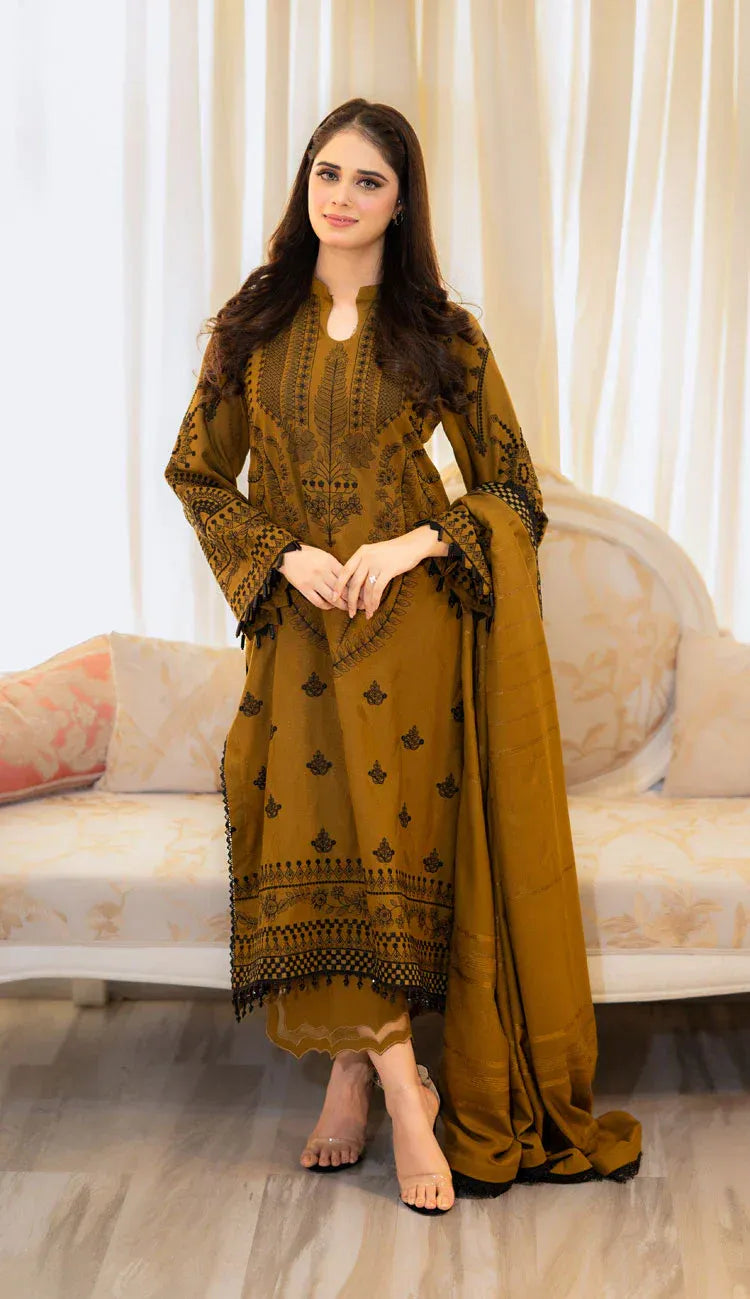 Ghazal Embroidered 3pc full pose view