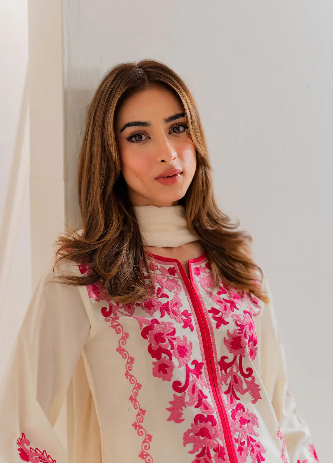 Selina Pink Embroidered Lawn 3PC