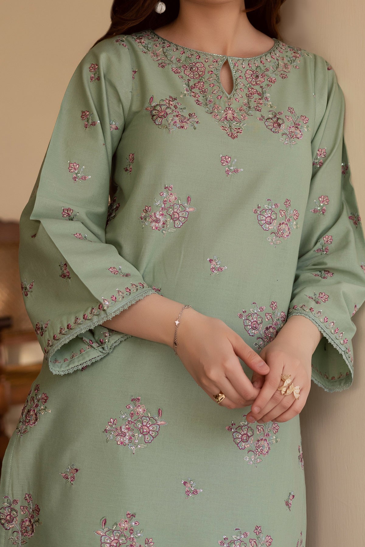 Sage Elara – Embroidered Lawn 2PC