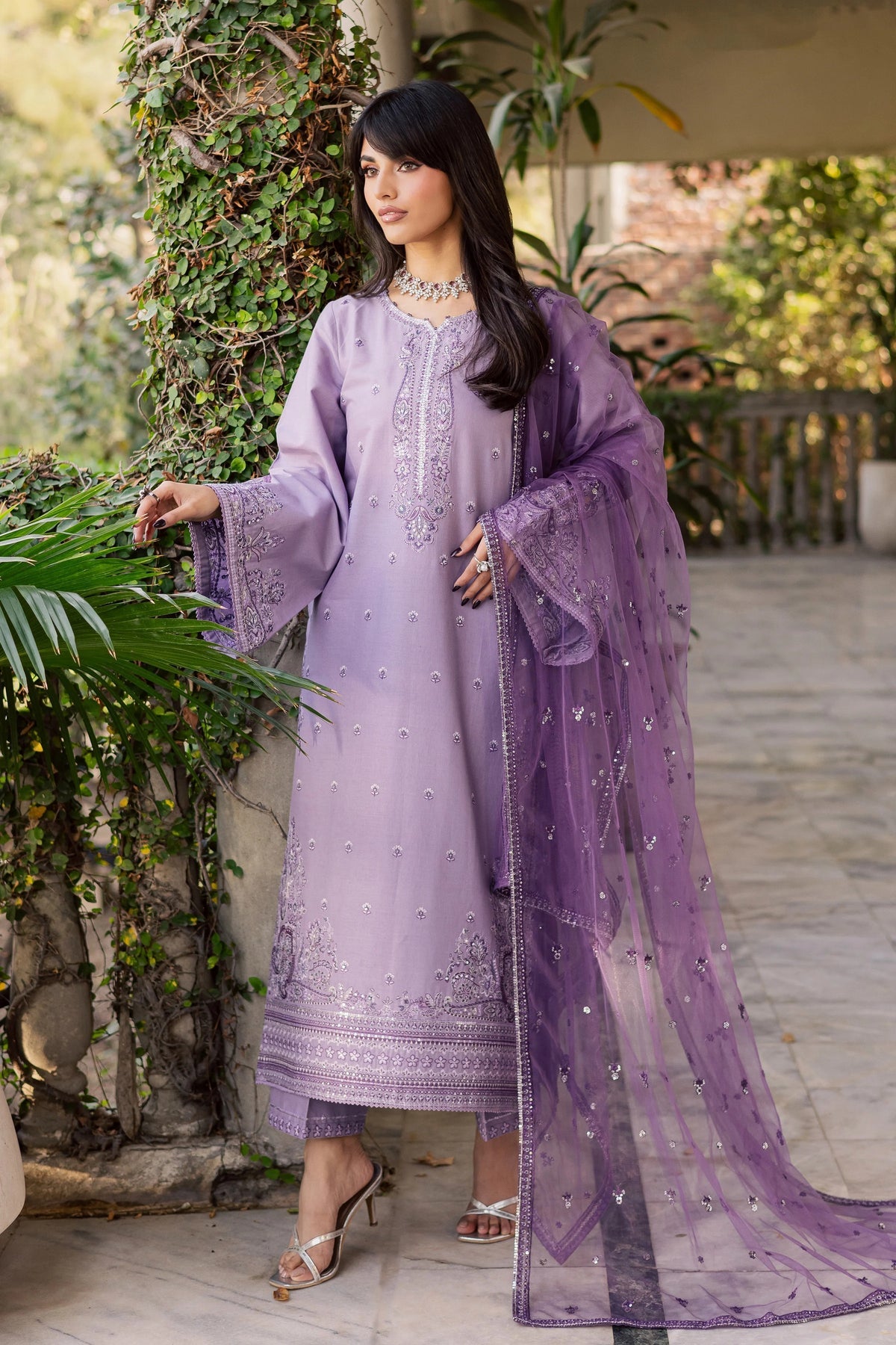 Lilac Aura Embroidered Lawn 3PC