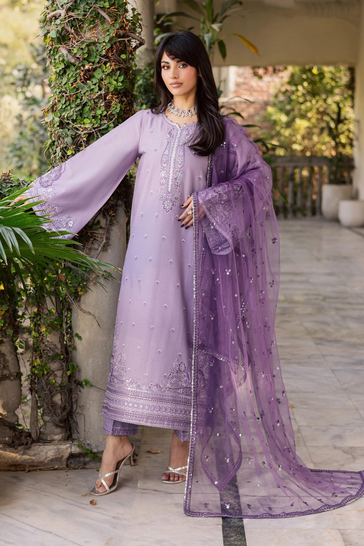 Lilac Aura Embroidered Lawn 3PC