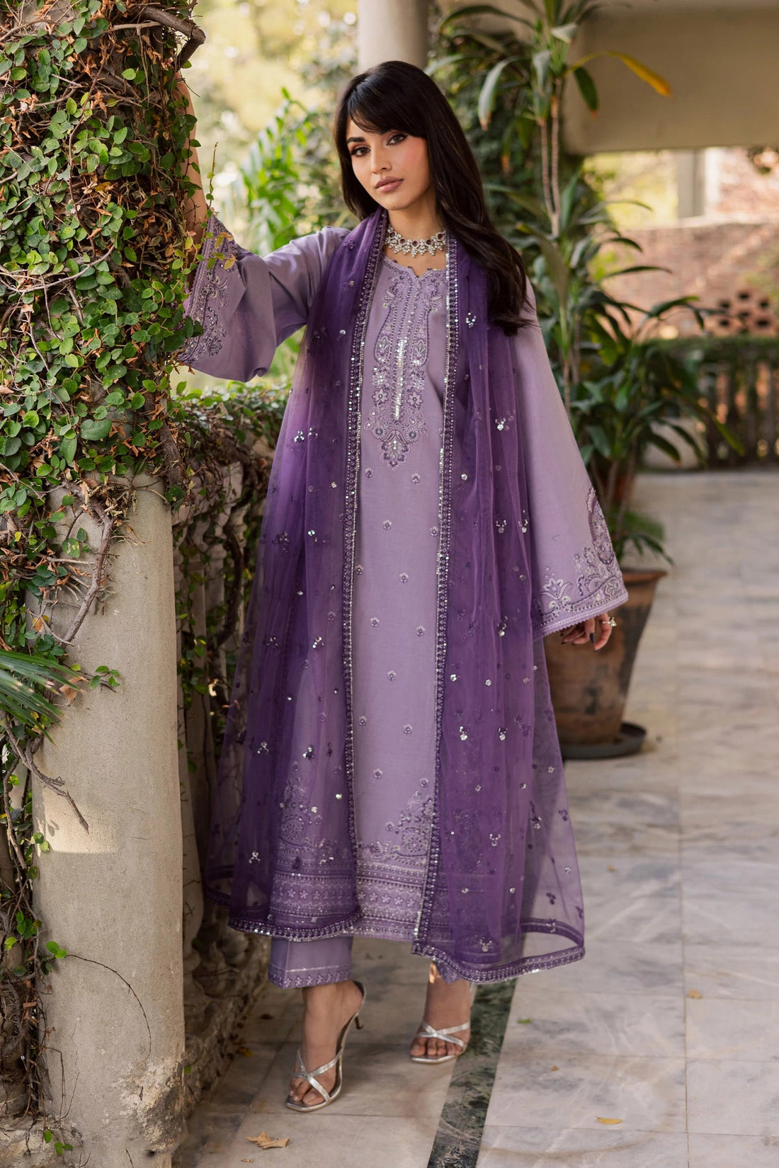 Lilac Aura Embroidered Lawn 3PC