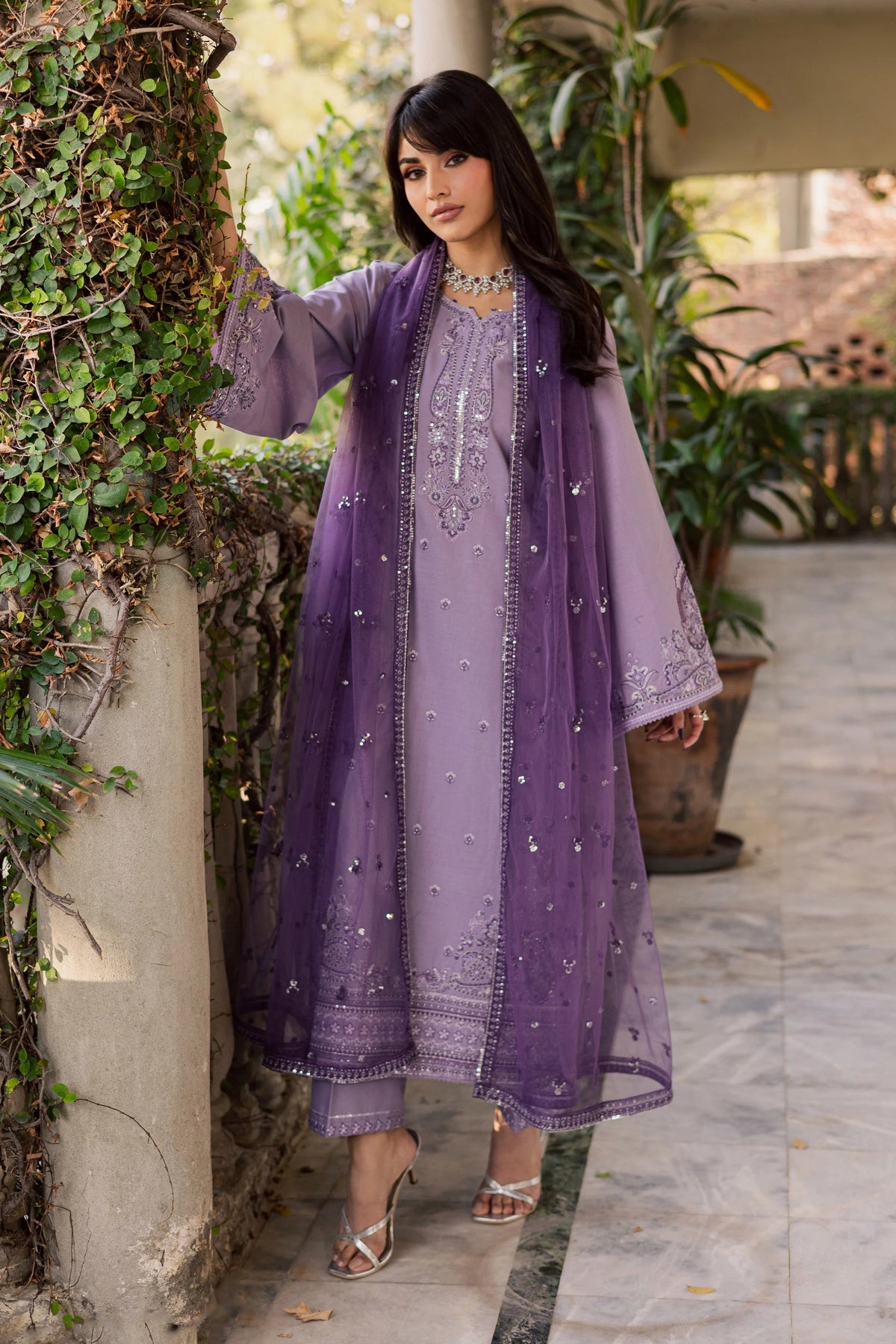 Lilac Aura Embroidered Lawn 3PC