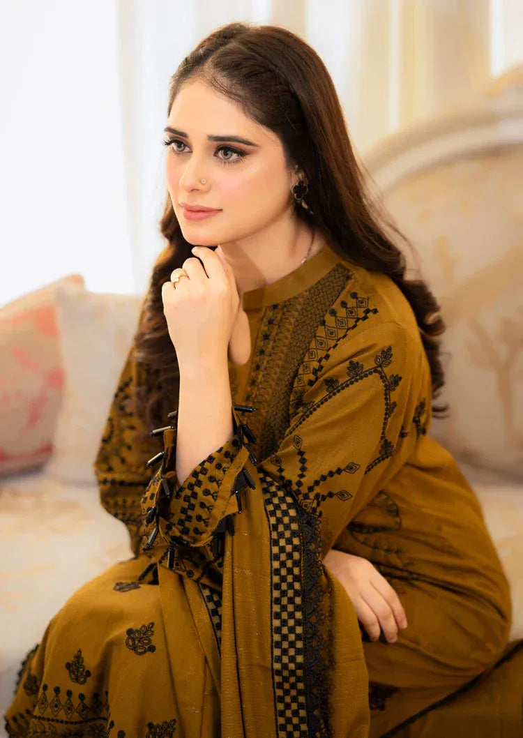 Ghazal Embroidered 3pc close lifestyle view