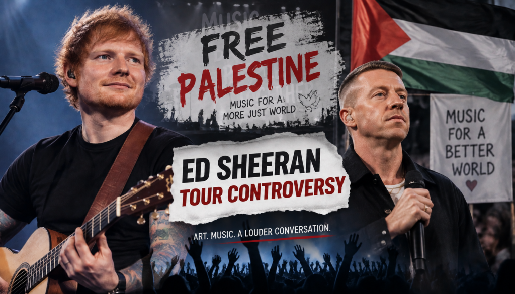 Ed Sheeran and Macklemore tour controversy following discussions about Palestine comments and music industry reactions