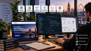 Web Development in London with custom websites, WordPress, ecommerce, responsive design and API integrations.